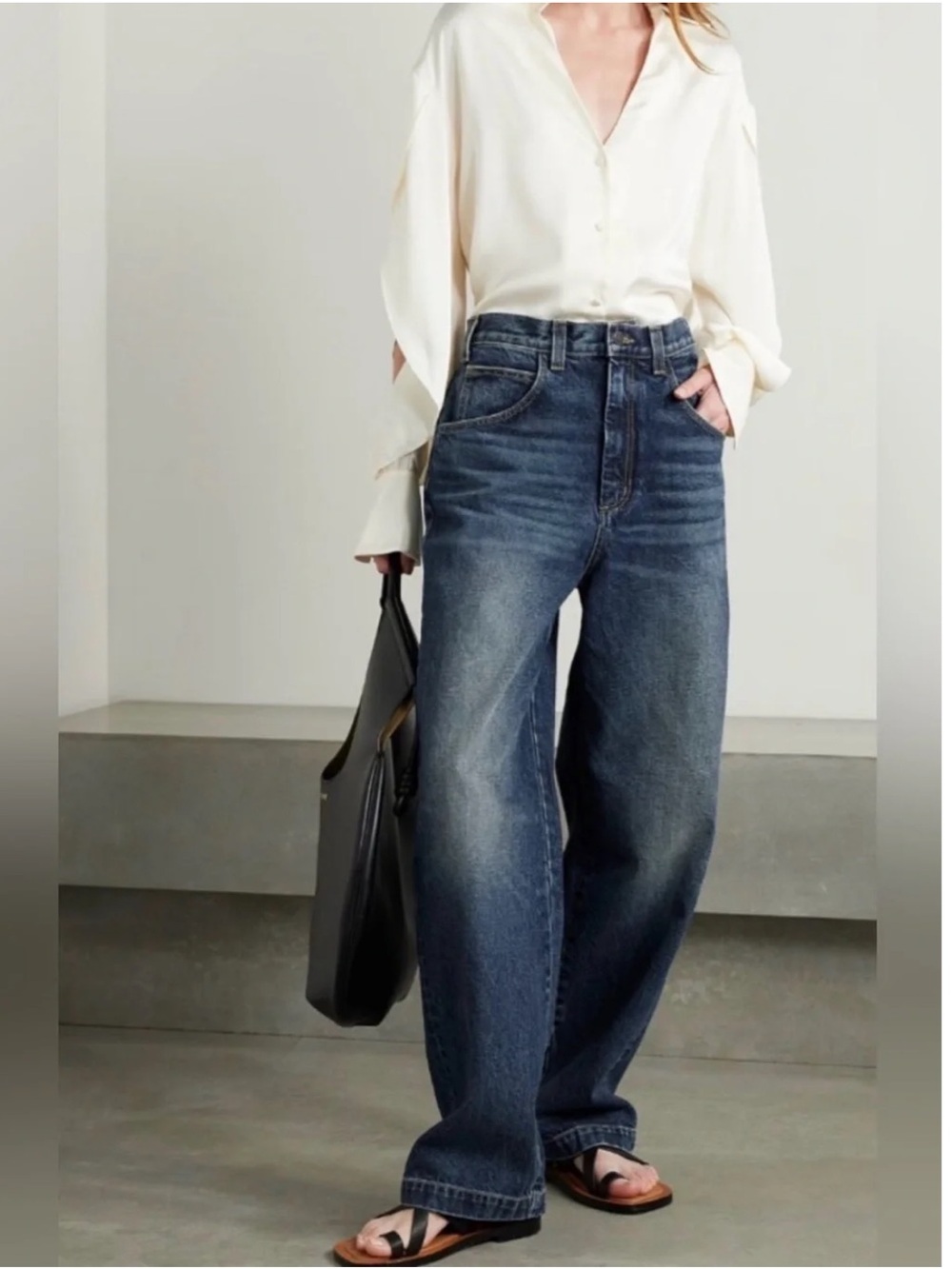 Nili Lotan Aaron Wide-Leg Jeans Sz 31 Simon Wash NWT